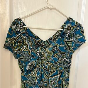 INC International Concepts Teal Paisley Dress